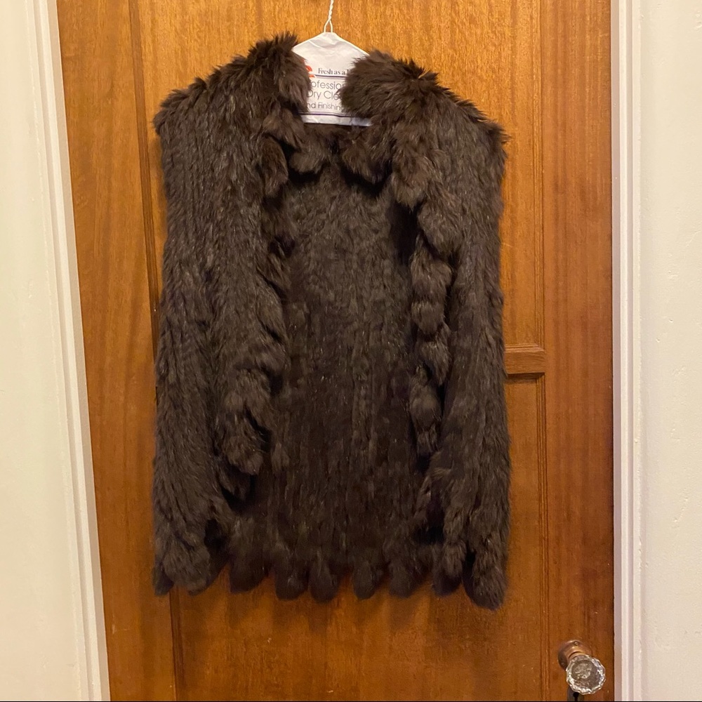 Love Token rabbit fur brown vest